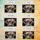 Framed Highland Cow With Flowers Painting canvas print Farmhouse art Cattle Wooden background Country wall art Cow print Rustic Wall Art