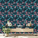 Green and Pink Leaves Wallpaper