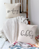 Hubby and Wifey Pillow Covers, 2-Pack