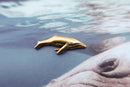 Humpback Whale Gold Lapel Pin