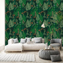 Green Plants and Orange Flowers Wallpaper