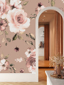 Beige Wallpaper with Roses