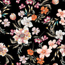 Fashionable Dark Wallpaper with Light Flowers Vogue