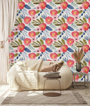 Voguish Water Colored Flowers Wallpaper Tasteful