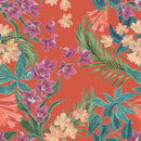 Colorful Orange Floral Wallpaper