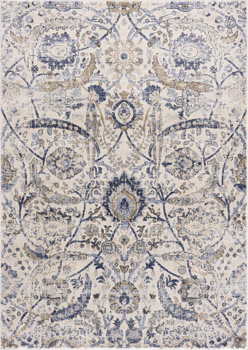 Georgiana Beige & Blue Area Rug