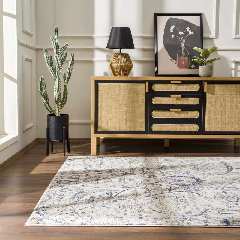 Georgiana Beige & Blue Area Rug