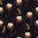 Dark Wallpaper with White Floral Design