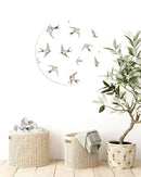 Swallows Printed Transparent Acrylic Circle