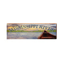 Mississippi River Canoe Sunset Lake | Wall Art Print on Real Wood