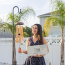 Gift Bundle - Memorial Wind Chimes – Whispering Hearts™ Collection – Rose Gold - Memorial Heart Included 28”
