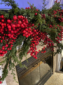 9ft Cedar and Red Berry Garland - Ship by 9/30/2026