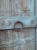 Turquoise Reclaimed Door Storage Cabinet – 44” x 17” x 59”