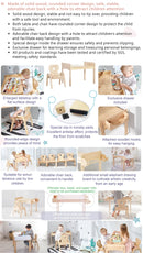 Mesasilla Primary Adjustable Table Set - with drawer-Bear  Car Rabbit  Star - Height Adjustable