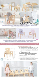 Mesasilla Adjustable Wooden Kids Chair - Ergonomic, Height-Adjustable, Solid Wood | 4 Height Options