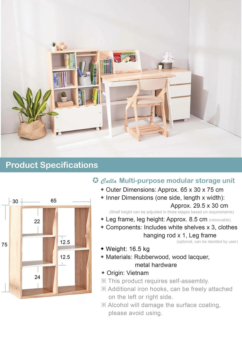 Calla 3 Adjustable Shelf Storage Unit with Hanging Rail