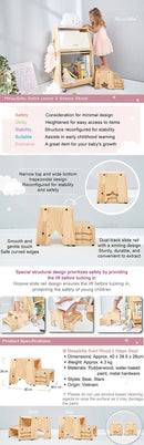 Mesasilla 2 Step Stool - Lightweight & Sturdy with Anti-Slip, Animal-Shaped Cutouts - Solid Wood