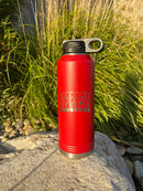 40 oz Stainless Steel Water Bottle | Nebraska Engraved | Red | Customizable | RCK Creations & More