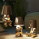 The Italian Brothers Thinker Lamp Gold | Decorative Table & Desk Lamp