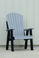 Heavy Duty Poly Lawn, Patio, Beach, and Fanback Camping Chair Driftwood Gray/Black