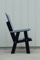 Heavy Duty Poly Lawn, Patio, Beach, and Fanback Camping Chair Driftwood Gray/Black