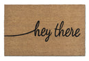Hey There Natural Coir Fiber Doormat, Anti-Slip PVC Mat Back 28" x 18"