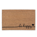Be Happy Natural Coir Doormat with Non-Slip 28 in. x 18 in. Outdoor/Indoor