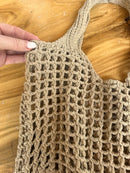 Taupe Knitted Beach Bag