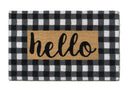 Hello Collection Natural Coir 28 in. x 18 in. Non Slip Indoor and Outdoor