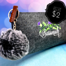 La Dame Blanche Embroidered Felt Zipper Pouch