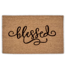 Blessed  Natural Coir Fiber Doormat, Anti-Slip PVC Mat Back | 28” x 18
