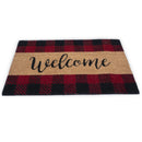 Welcome " Front Doormat With Non Slip Rubber ,Red/Black Outdoor mat
