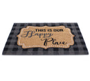 Happy Place Non Slip 28 in. x 18 in. Indoor and Outdoor Coir Mat
