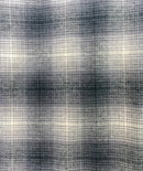 Dark French Blue, Gray, and Cream Ombre Plaid Flannel Infinity or Blanket Scarf