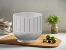 Modern Indoor Planter with Drainage – 3D Printed Fluted Plant Pot, Vertical Ribbed Design, Minimalist Decor Accent, Mid-Bubble