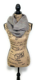 Dark Brown and Cream with Burnt Orange Glen Check Plaid Flannel Infinity or Blanket Scarf