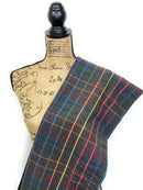 Dark Gray Herringbone with Plaid Stripes in Rainbow Colors Flannel Infinity or Blanket Scarf