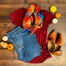 Rainbow of Color Heathered Plaid Flannel Infinity or Blanket Scarf