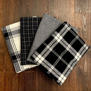 Classic Black and White Houndstooth Flannel Infinity or Blanket Scarf
