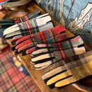 Yellow and Brown Tartan Plaid Touchscreen Gloves