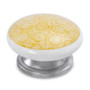 Mascot Hardware Circle Checkered 1-3/5 in. Yellow Cabinet Knob