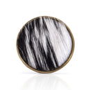 Mascot Hardware Faux Fur 1-3/5 in. Black and White Drawer Cabinet Knob