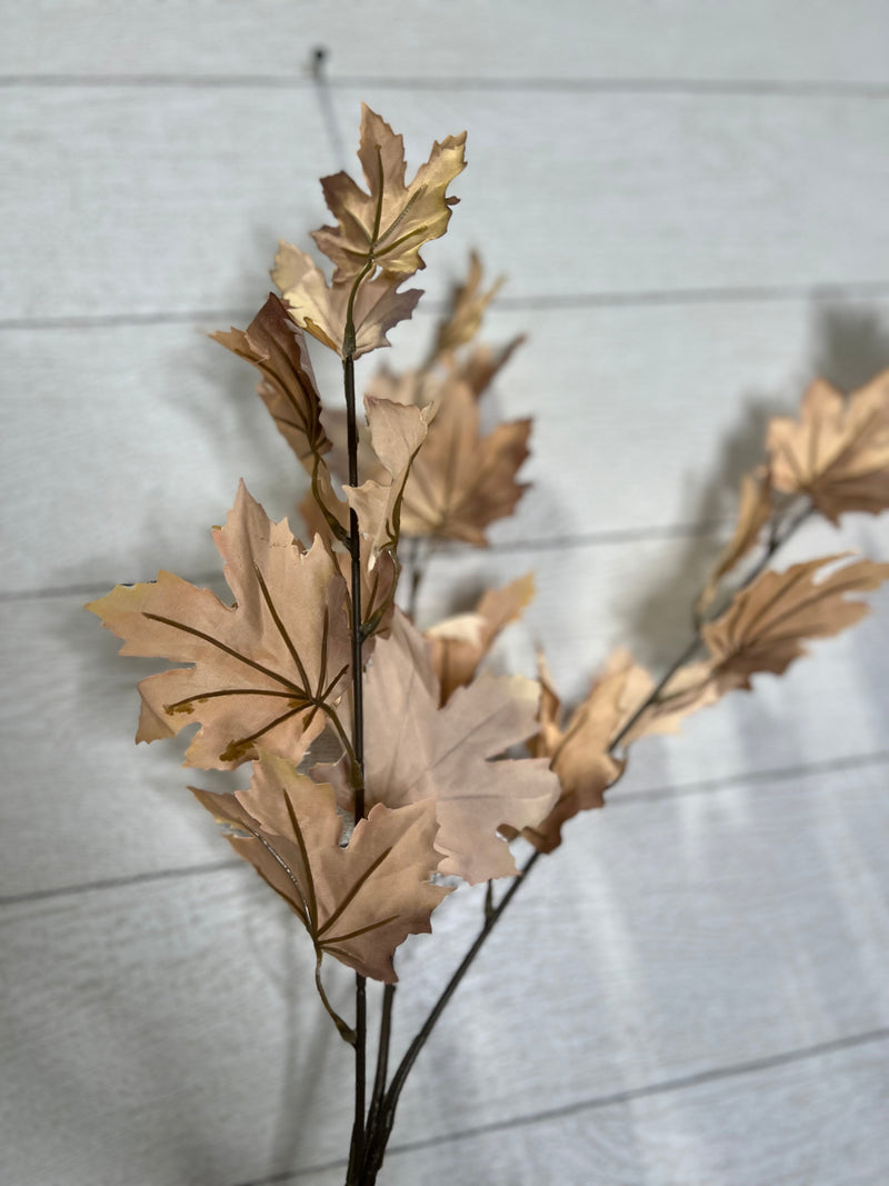 Artificial Autumn Maple Leaf Stems - Customizable Bendable Stems