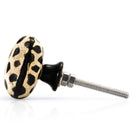 Mascot Hardware Stone Pattern Flat 1-3/8 in. (35mm) Black & Yellow Resin Drawer Cabinet Knob