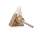 Mascot Hardware Aurora 1-8/9 in. Triangle Wood & White Drawer Cabinet Knob
