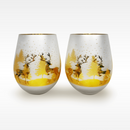 Gold & Silver Deer Stemless Wine Glasses