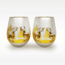 Gold & Silver Deer Stemless Wine Glasses