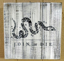 "JOIN OR DIE" GUN CONCEALMENT WALL ART BOX.