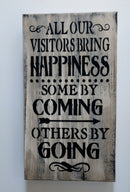 "VISITORS BRING HAPPINESS" MINI GUN CONCEALMENT WALL ART BOX