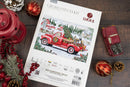 Red Christmas Truck Snowy Farm Counted Cross Stitch Kit by Luca-S BU5101L